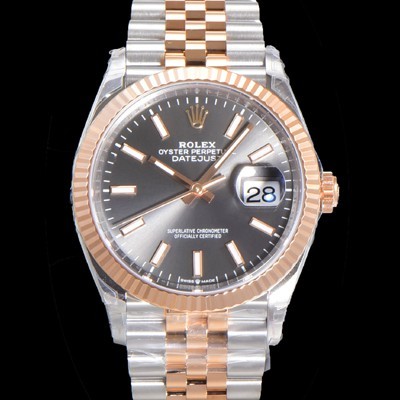 로렉스 남성용 904L스틸!! 2023신형 데이져스트 36mm II m126231 !! 로즈골드 그레이 다이얼 브레이슬릿 신형 Cal.3235 오토매틱 무브먼트 ROL19323 Ⅳ