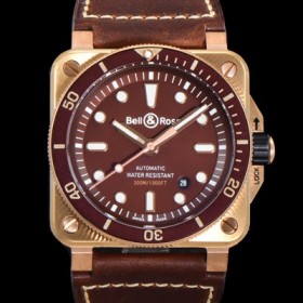 벨앤로즈 남성용 BR03-92 다이버 브론즈 소재 세라믹 베젤 오토매틱 9015 타입 42mm 가죽줄 브라운 다이얼 bel4097 Ⅳ