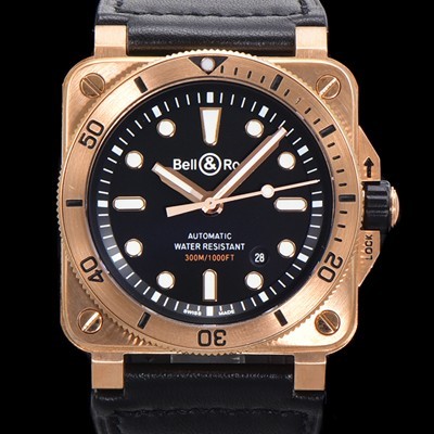 벨앤로즈 남성용 BR03-92 다이버 브론즈 소재 오토매틱 9015 타입 42mm 가죽줄 블랙 다이얼 bel4093 Ⅳ