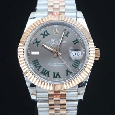 로렉스 남성용 904L스틸!! 2022신형 데이저스트 41mm II m126334 그레이 다이얼 로마인덱스 18K 로즈골드 신형 Cal.3235 오토매틱 무브먼트 ROL06118 Ⅳ