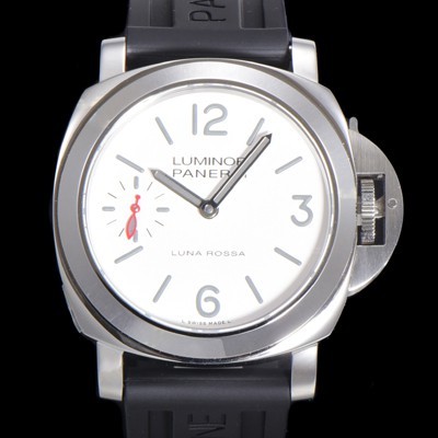 파네라이 남성용 루미노르 PAM01342 화이트 다이얼 44mm 오토매틱 수동형 무브먼트 PAN4827 Ⅳ