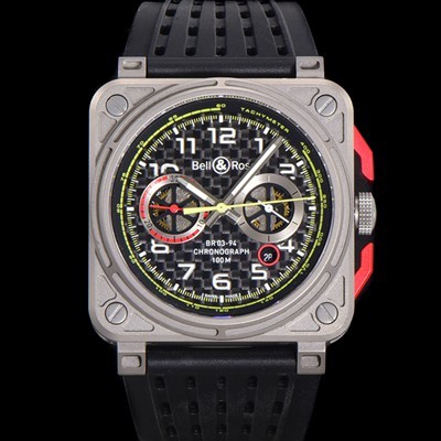 벨앤로즈 남성용 BR0394-RS18 다이버 티타늄 소재 오토매틱 42mm 러버줄 블랙 다이얼 bel4100 Ⅳ