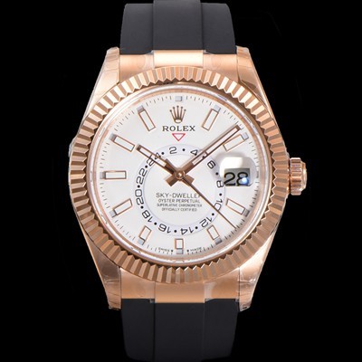 로렉스 남성용 스카이더웰러 m336235-0003 18K 로즈골드 42mm 오토매틱 Cal.9002 타입 우레탄줄 화이트 다이얼 rol5313 Ⅳ