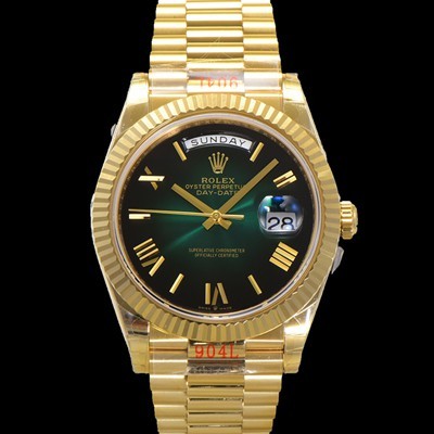 로렉스 남성용 New 데이데이트 m228238-0069 무게187g 18K 옐로우골드 40mm 오토매틱 Cal.2836-2 타입 그린 옴브레 다이얼 rol5398 Ⅳ