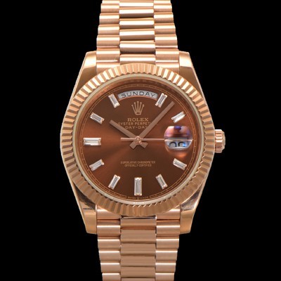 로렉스 남성용 New "VIP 타입 최종형" 데이데이트 m228235-0003 무게195g 18K 로즈골드 40mm 오토매틱 Cal.3255 타입 초콜릿 바게트 다이얼 rol5416 Ⅳ