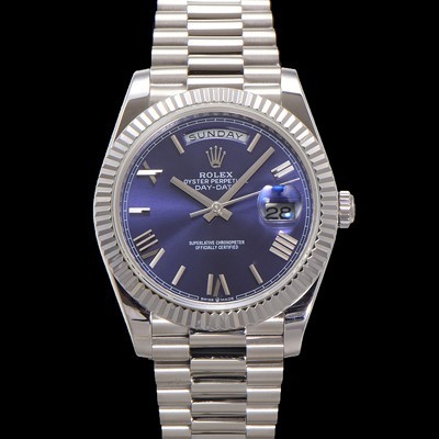로렉스 남성용 New "VIP 타입 최종형" 데이데이트 m228236-0007 무게195g 플래티넘 40mm 오토매틱 Cal.3255 타입 블루 로마 다이얼 rol5428 Ⅳ