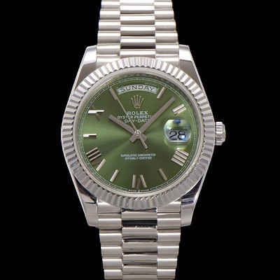 로렉스 남성용 New "VIP 타입 최종형" 데이데이트 m228236-0008 무게195g 플래티넘 40mm 오토매틱 Cal.3255 타입 그린 로마 다이얼 rol5429 Ⅳ