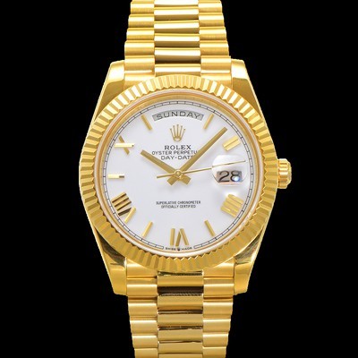 로렉스 남성용 New "VIP 타입 최종형" 데이데이트 m228238-0042 무게195g 18K 옐로우골드 40mm 오토매틱 Cal.3255 타입 화이트 로마 다이얼 rol5421 Ⅳ