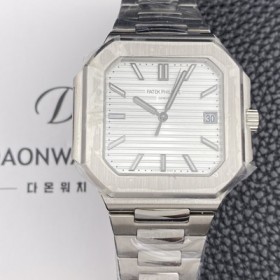 파텝필립 남성용 큐비투스 데이트 Ref.5821 45mm 오토매틱 Cal.26-330 SC 타입 화이트 다이얼 pat2264 Ⅳ