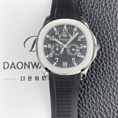 파텝필립 남성용 아쿠아넛 5261R 루스 연간 캘린더 문페이즈 39.9mm 오토매틱 Cal.324 S C 타입 블랙 다이얼 pat2268 Ⅳ