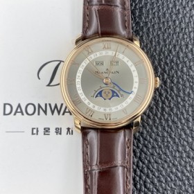 블랑팡 남성용 빌레레 퀀탬 컴플레트 40mm 문페이즈 18K 로즈골드 오토매틱 Cal.6654타입 그레이 다이얼 bla4217 Ⅳ