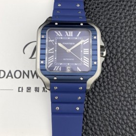 까르띠에 남성용 산토스 드 까르띠에 워치 WSSA0048 라지 39.8mm 오토매틱 9015 무브먼트 블루 다이얼 car69400 Ⅳ